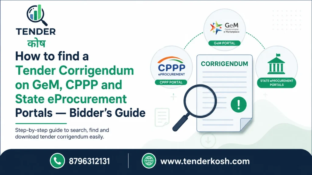 How to find Tender Corrigendum
