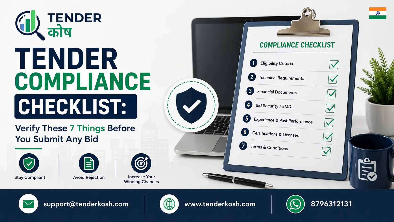 Tender compliance checklist — verifying EMD, documents and eligibility before submitting a government bid
