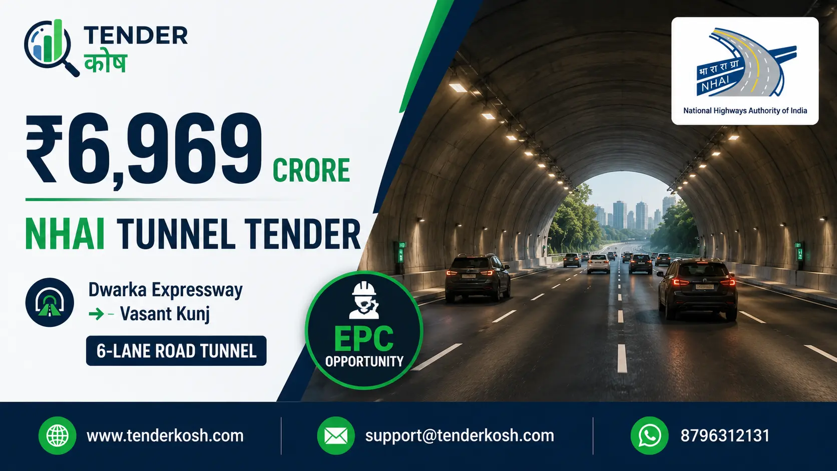 NHAI Tunnel Tender ₹6,969 Cr Dwarka Expressway Project Contractors Must Track